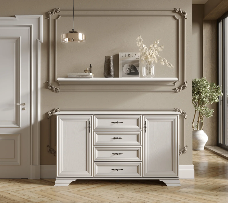 Тумба-комод Кентаки белый KOM2D4S_1