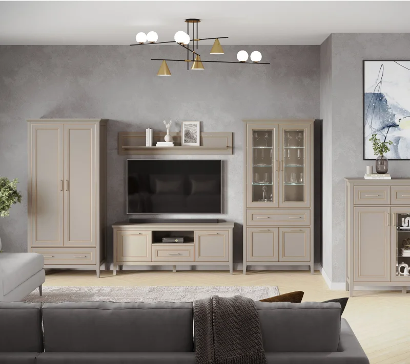 Шкаф Классик глиняный серый SZF2D1S/95_2