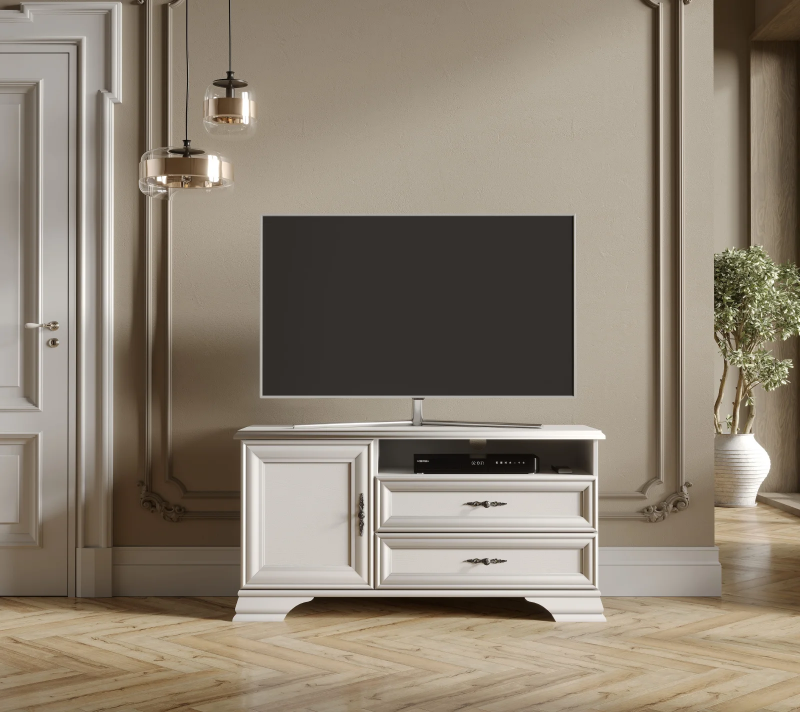 Тумба под телевизор Кентаки белый RTV1D2S_1