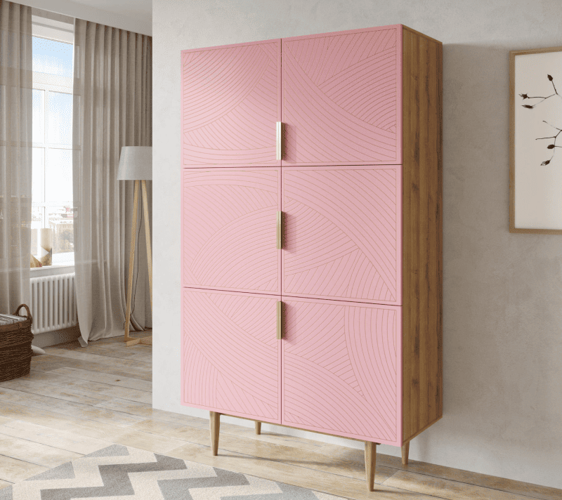 Шкаф Лайн розовый LN04/GR1/pink_3