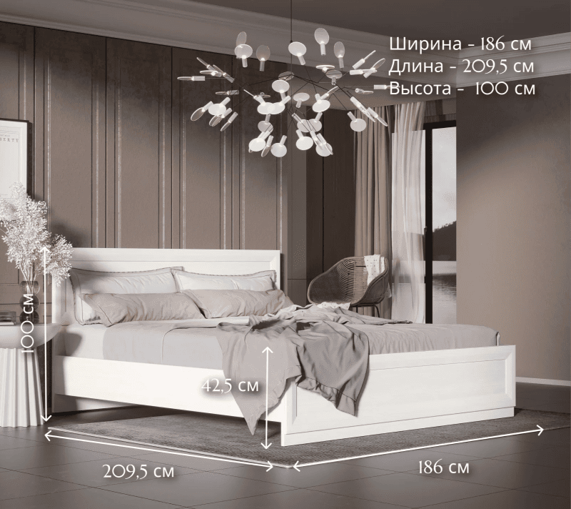 Кровать Мальта лиственница сибирская/орех лион LOZ180x200_3