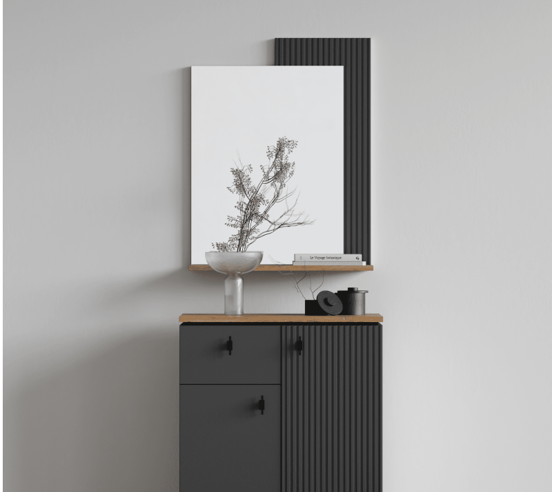 Зеркало Сан Джиминьяно антрацитовый/дуб нокс LUS/65_1