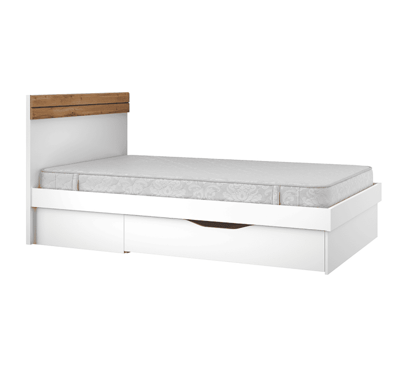 Кровать Таурус белый глянец/дуб вотан 120S