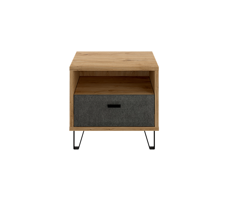 Тумба прикроватная Грейс дуб наварра/графит KOM1S