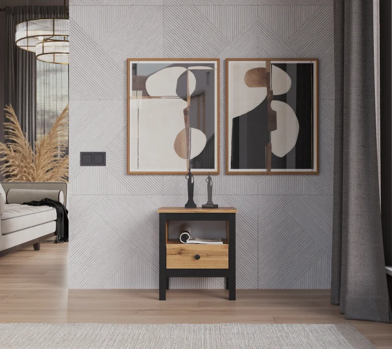 Тумба прикроватная Лофт дуб вотан KOM1S_1