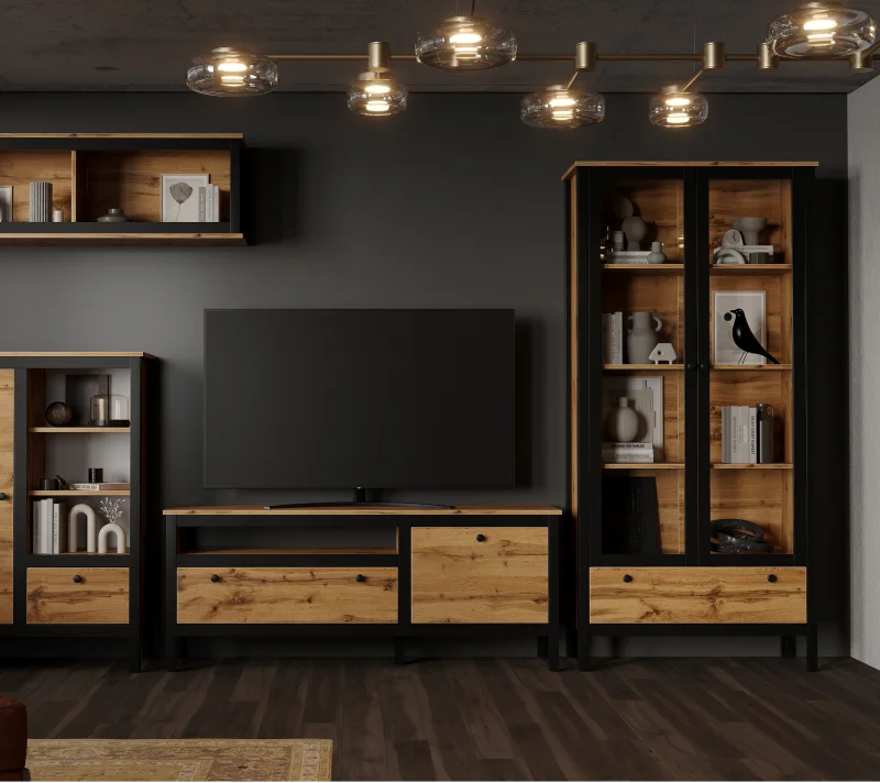 Витрина Лофт дуб вотан REG2W1S_6