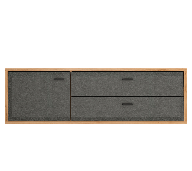 Тумба навесная под телевизор Грейс дуб наварра/графит RTV1D2S