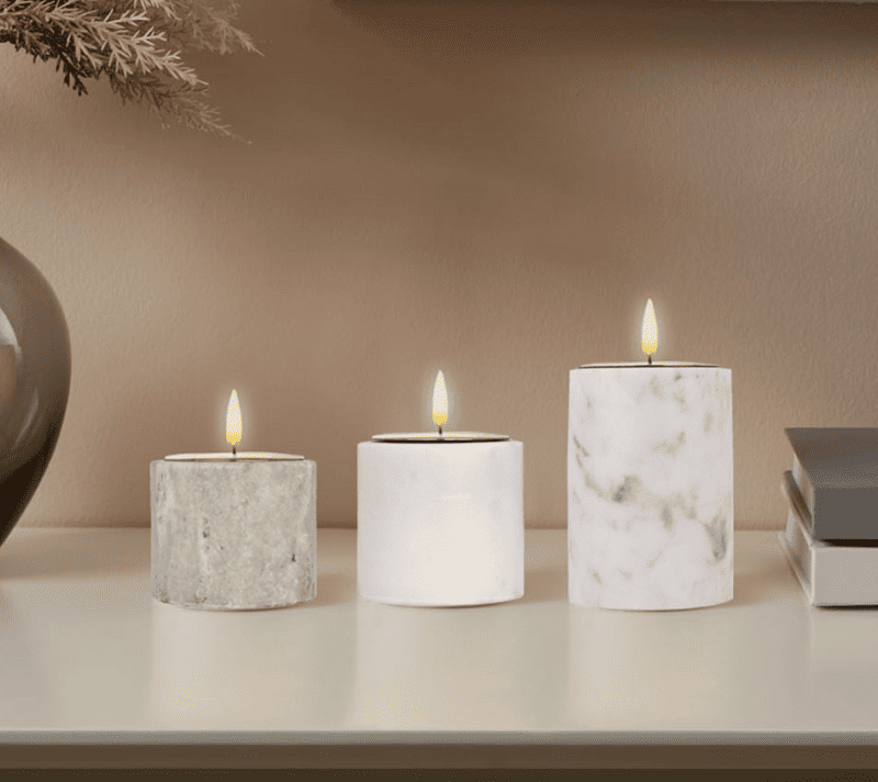 Подсвечник Роун мрамор/коричневый 422038_2