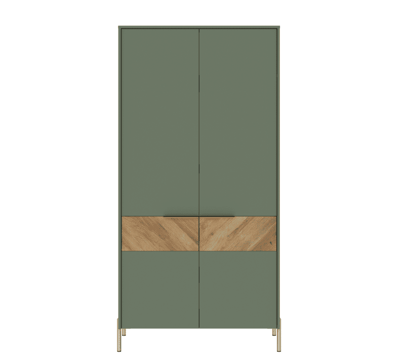 Шкаф Сиена дымчатый зеленый/дуб вотан SZF2D