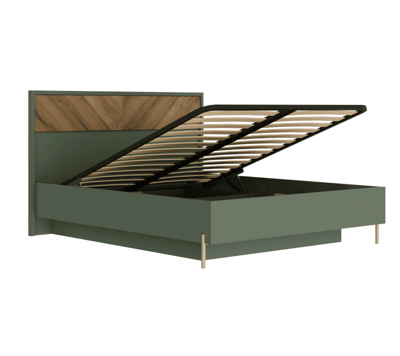 Кровать с подъемным механизмом Сиена дымчатый зеленый/дуб вотан LOZ160х200_2