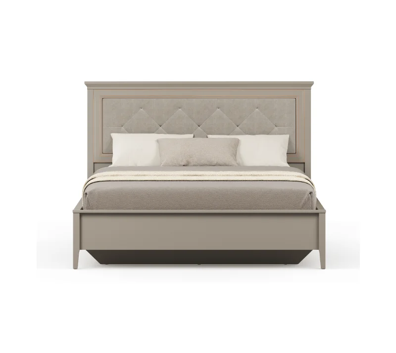 Кровать с мягким элементом Классик серый глиняный LOZ180x200