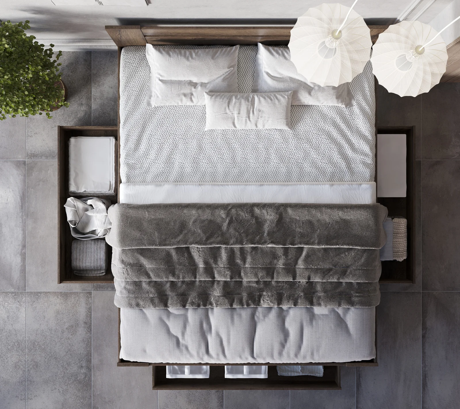 Кровать Непо дуб монастырский LOZ3S/160_3