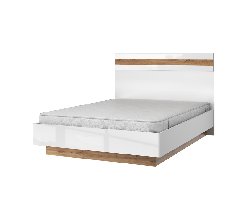 Кровать с подъемным механизмом Таурус белый глянец/дуб вотан 140B