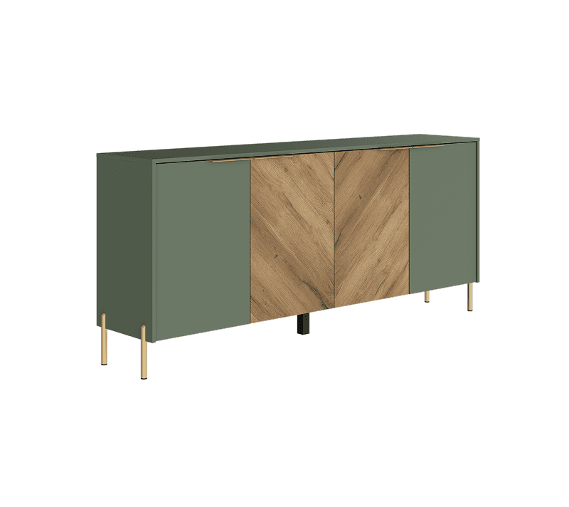 Тумба Сиена дымчатый зеленый/дуб вотан KOM4D_1