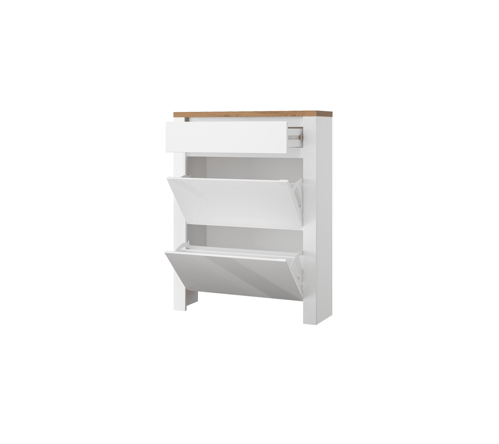 Тумба для обуви Таурус белый глянец/дуб вотан 2D1S_1