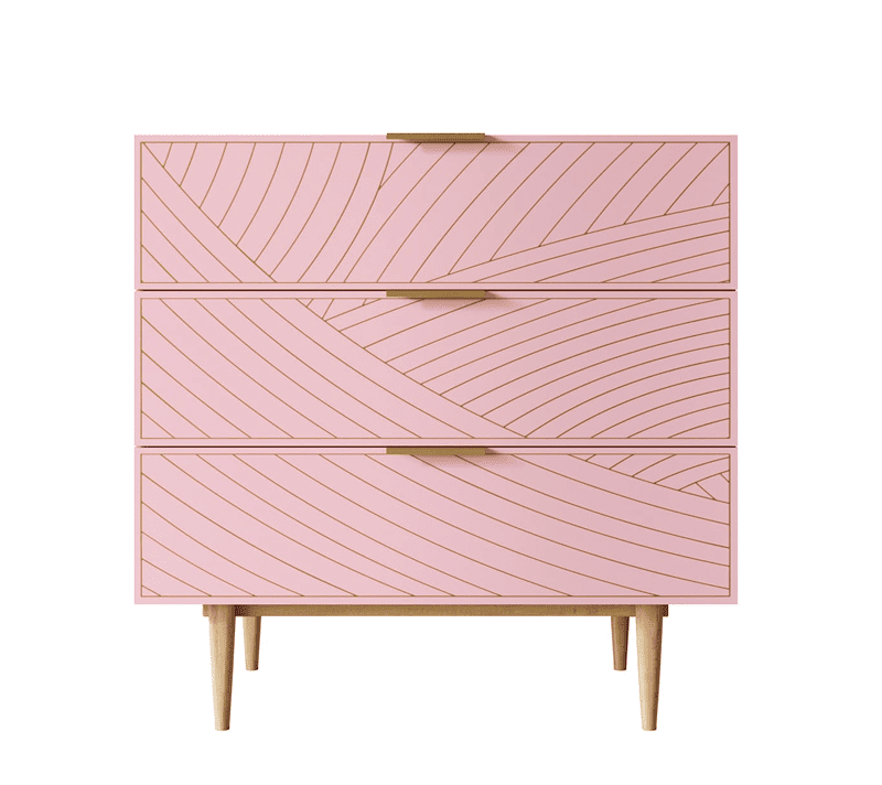 Комод Лайн розовый LN12/GR1/pink