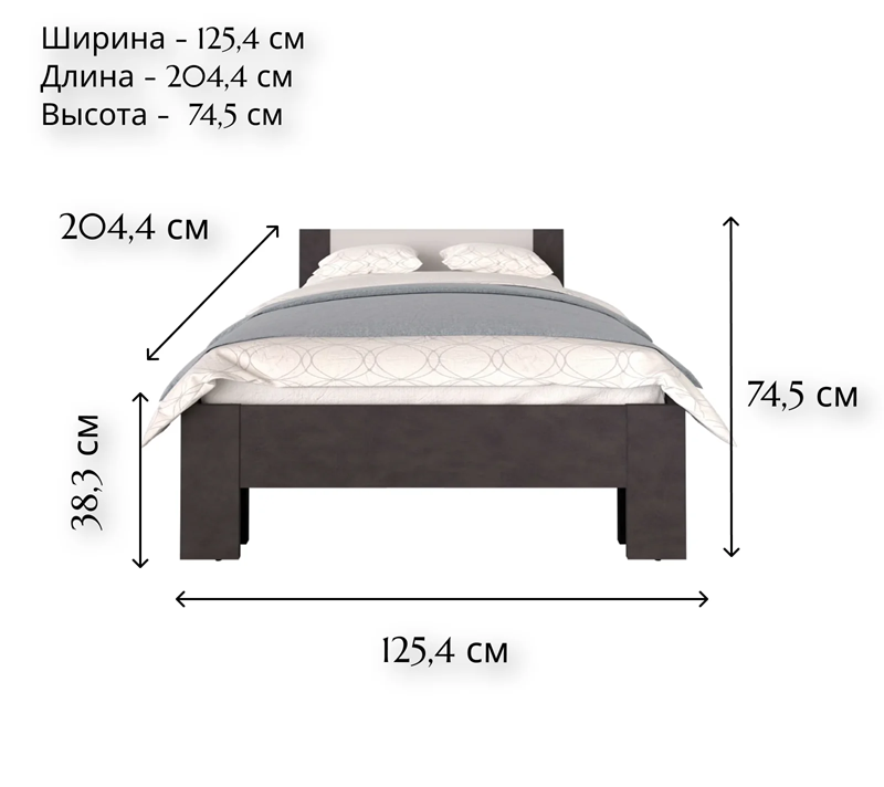 Кровать Кристофф серый LOZ120х200_1