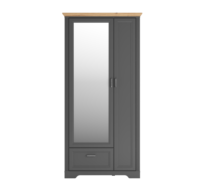 Шкаф Жасмин графит/дуб артизан SZF2D1S