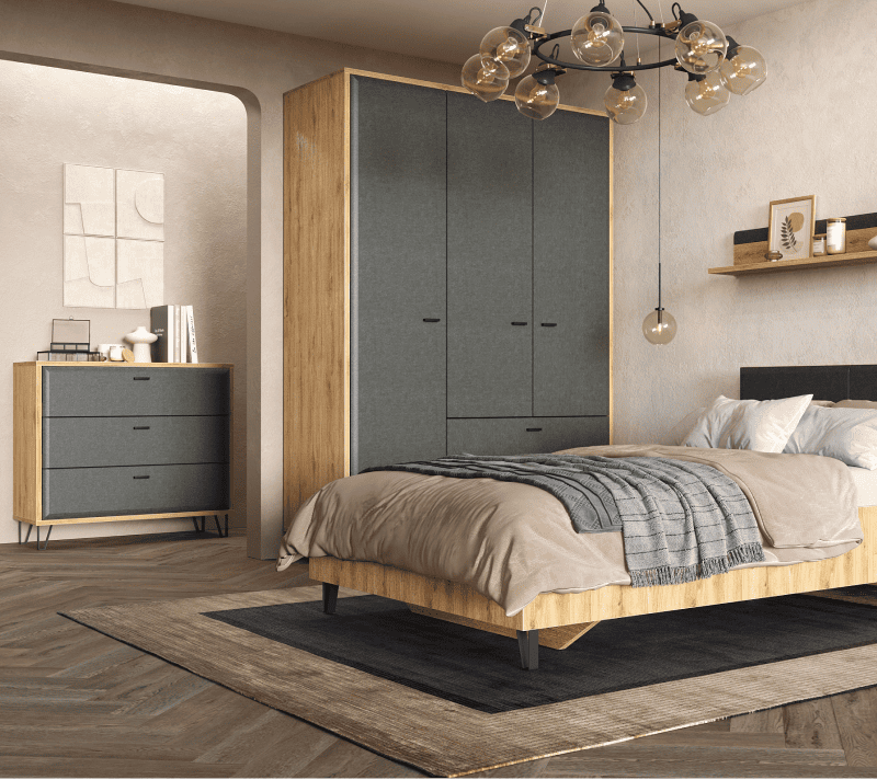 Комод Грейс дуб наварра/графит KOM3S_7