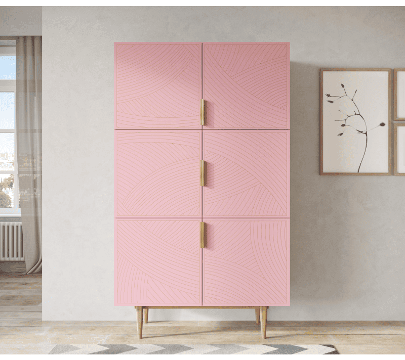 Шкаф Лайн розовый LN04/GR1/pink_1