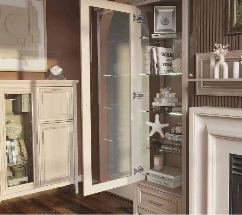 Тумба-витрина Классик глиняный серый KOM1W1D1B_5