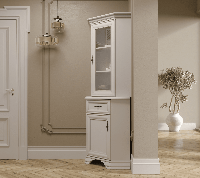 Витрина угловая Кентаки белый NADN1W_7