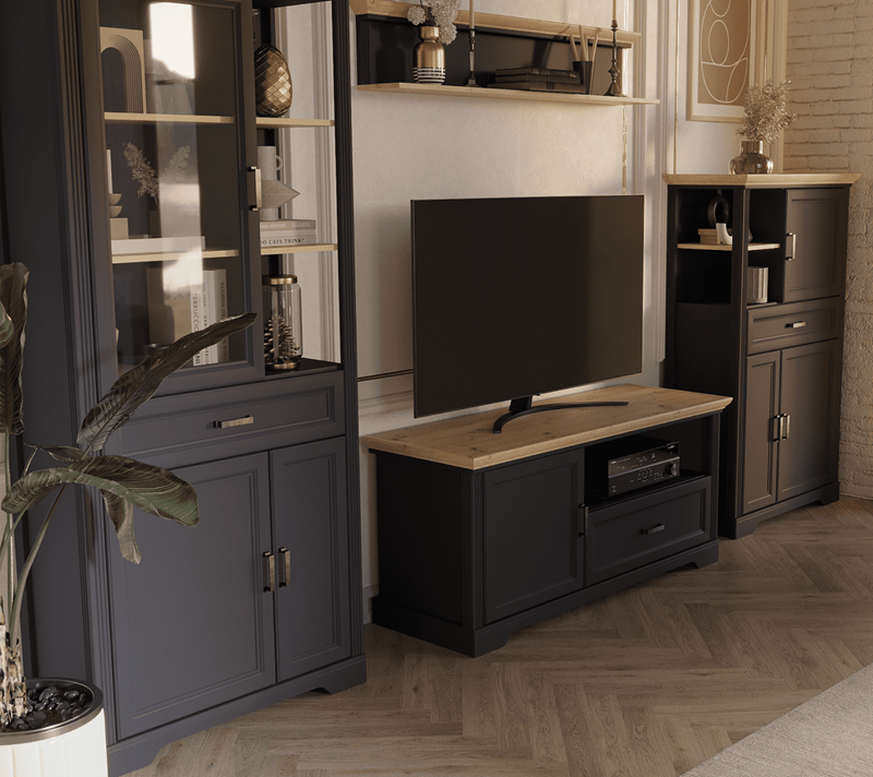 Полка Жасмин графит/дуб артизан POL_4