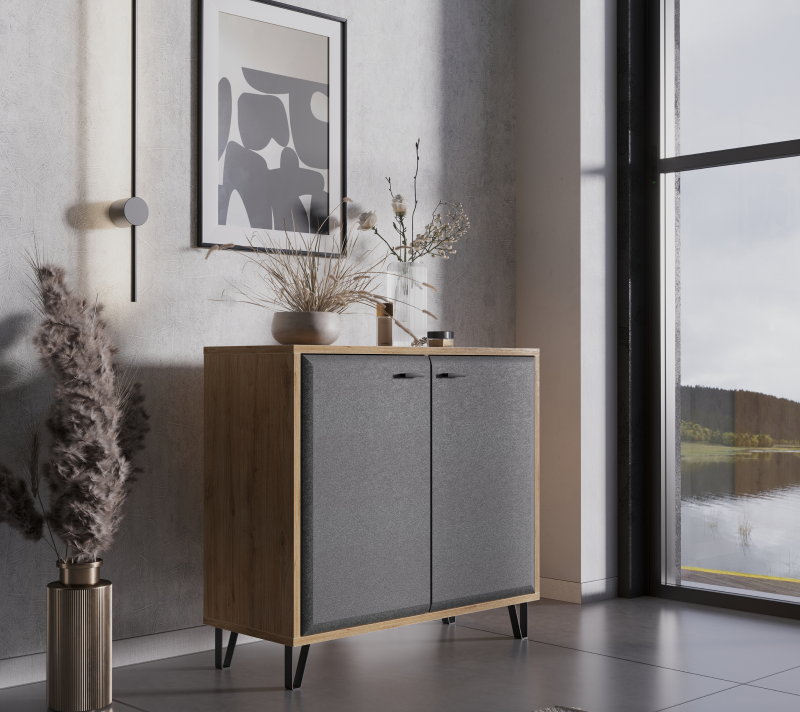 Тумба Грейс дуб наварра/графит KOM2D_2