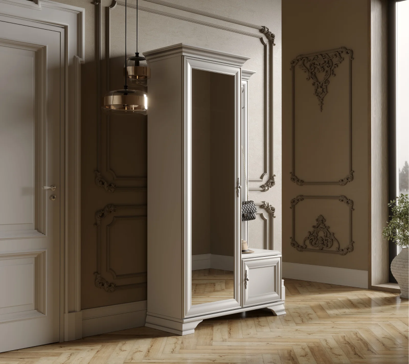 Шкаф с вешалкой Кентаки белый PPK1D1K/L_3