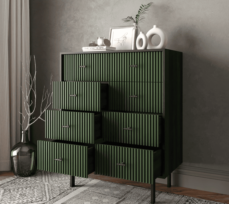 Комод Эмерсон зеленый/черный EM20/green/L_2
