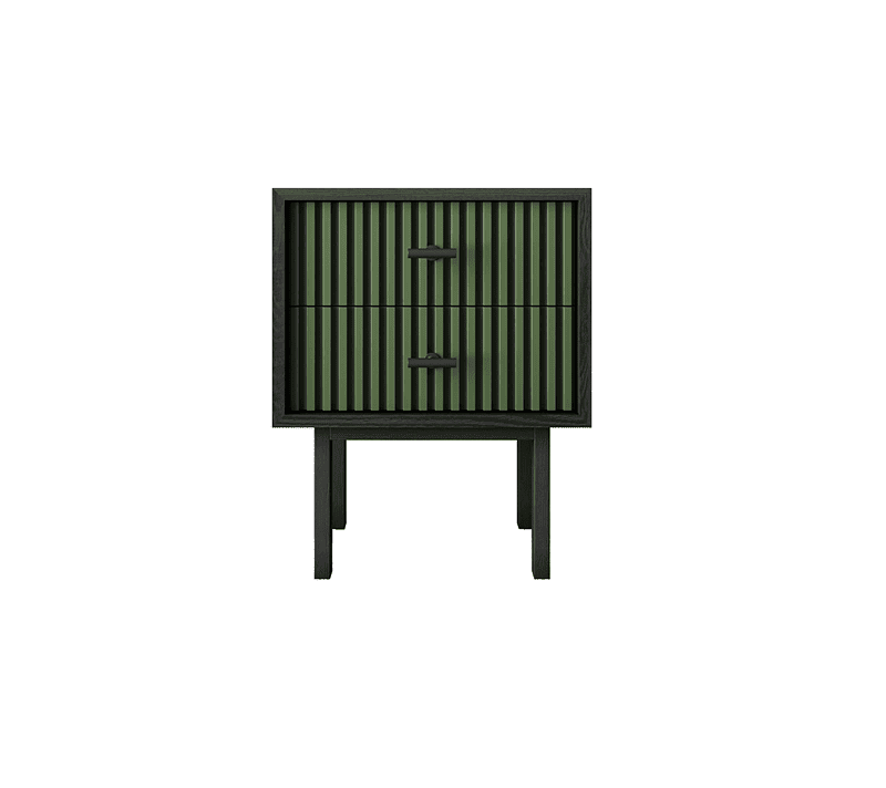 Тумба прикроватная Эмерсон зеленый/черный EM16/green/L