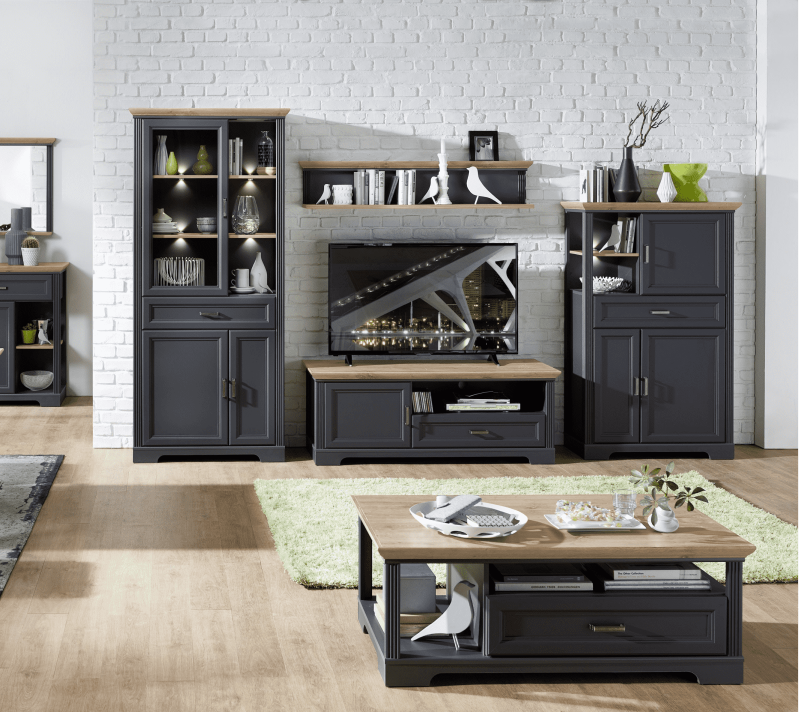 Витрина с подсветкой Жасмин графит/дуб артизан REG1W2D1S_6