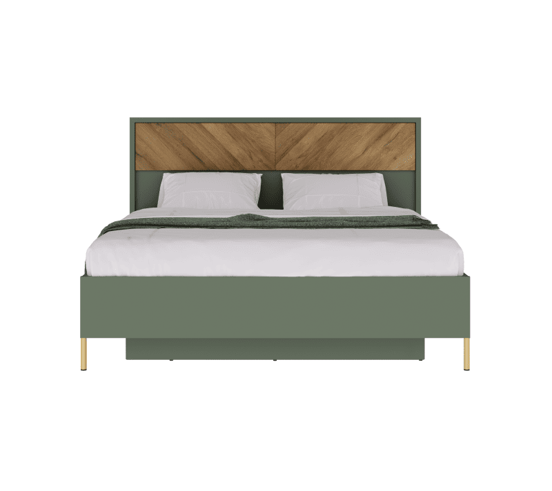 Кровать с подъемным механизмом Сиена дымчатый зеленый/дуб вотан LOZ160х200