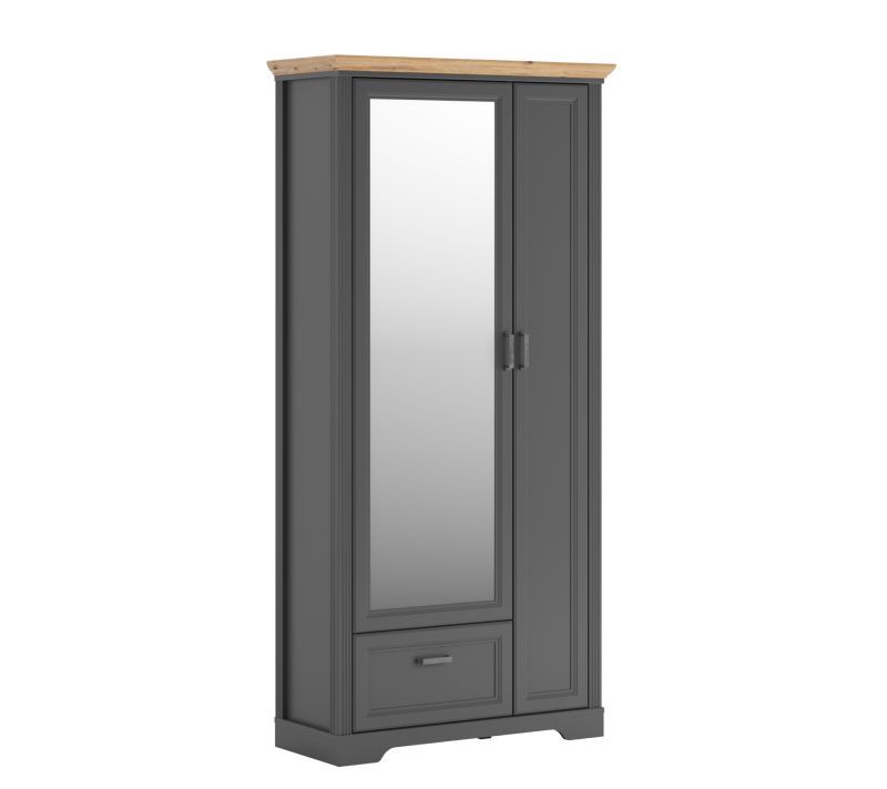 Шкаф Жасмин графит/дуб артизан SZF2D1S_1