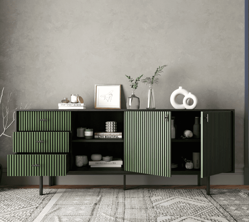 Тумба-комод Эмерсон зеленый/черный EM15/green/L_2