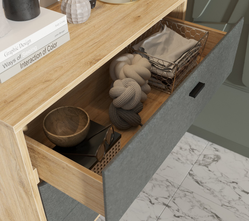 Комод Грейс дуб наварра/графит KOM3S_6