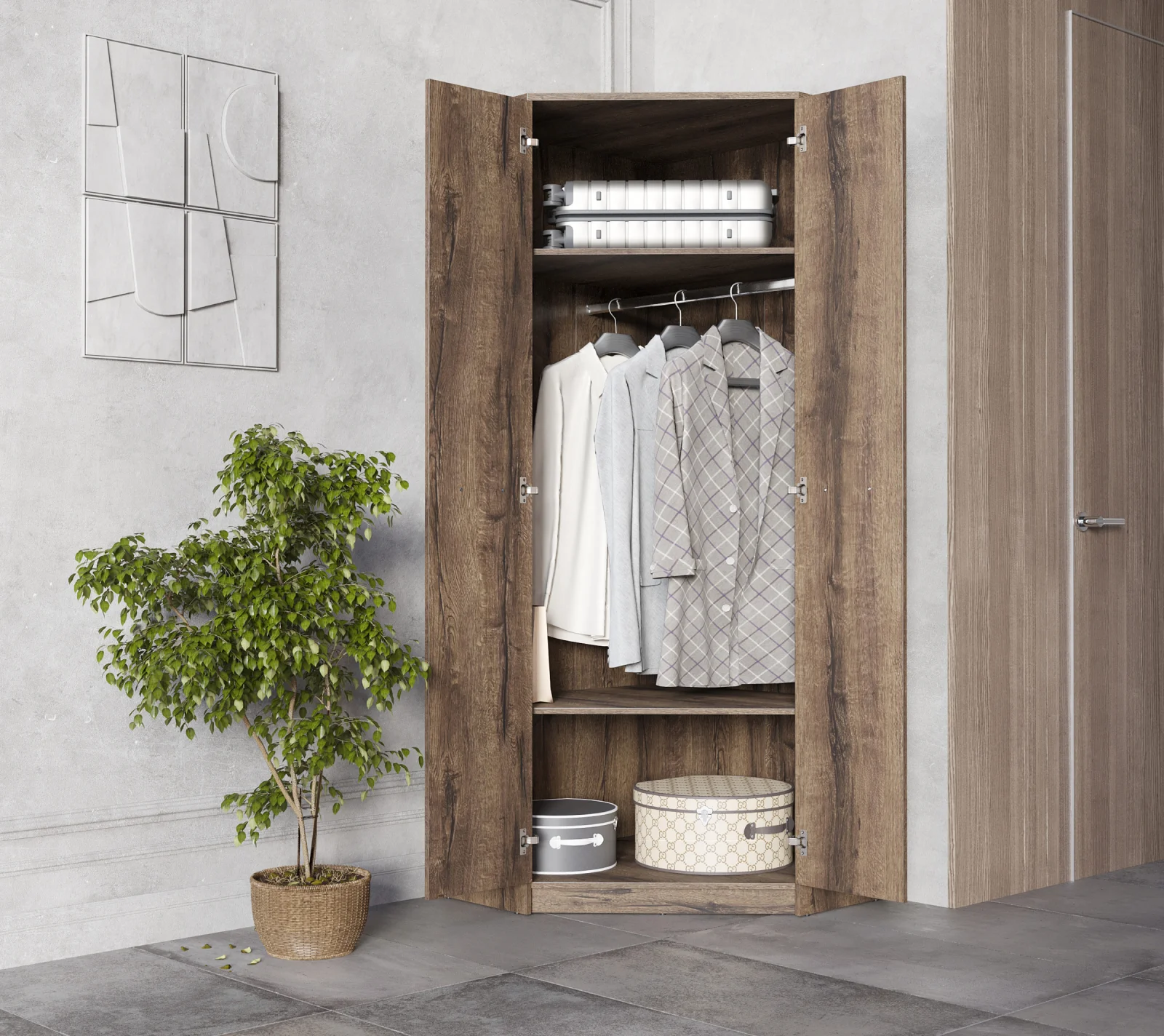 Шкаф угловой Непо дуб монастырский SZFN2D_2