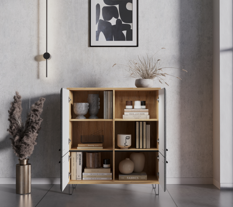 Тумба Грейс дуб наварра/графит KOM4D_2