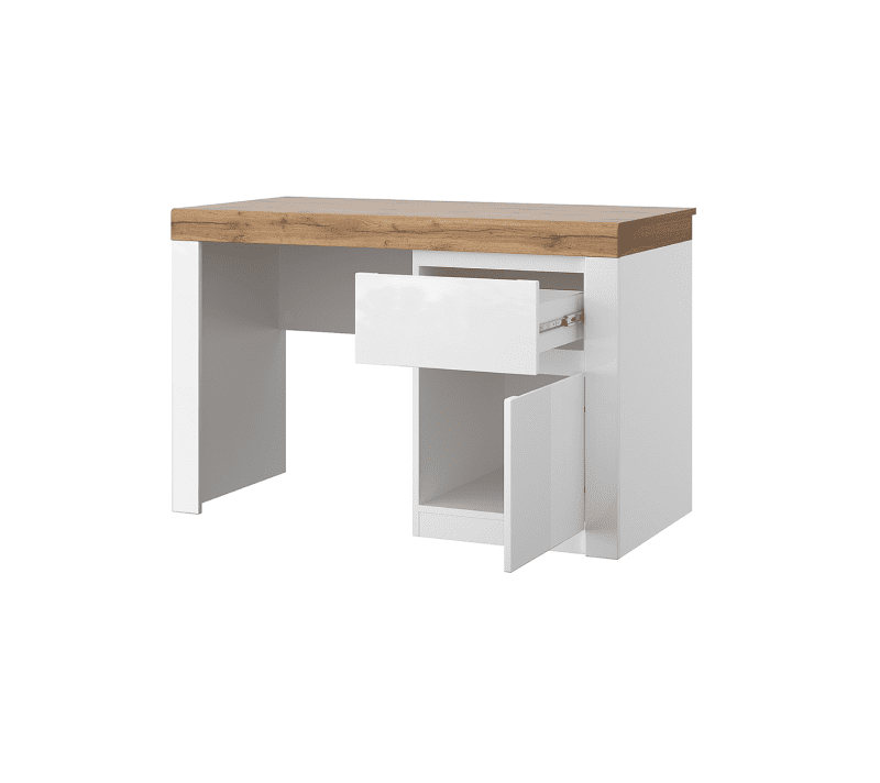 Стол письменный Таурус белый глянец/дуб вотан 1D1S_1