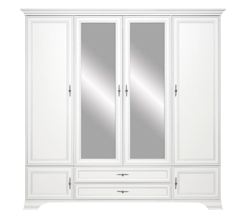 Шкаф с зеркалом Кентаки белый SZF6D2S