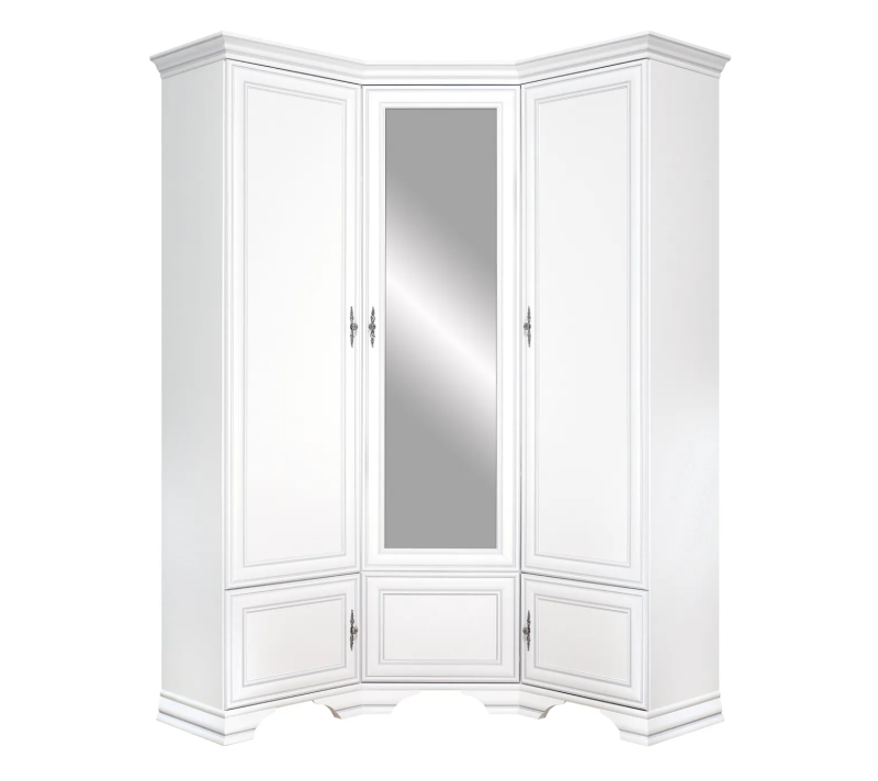 Шкаф с зеркалом угловой Кентаки белый SZFN5D