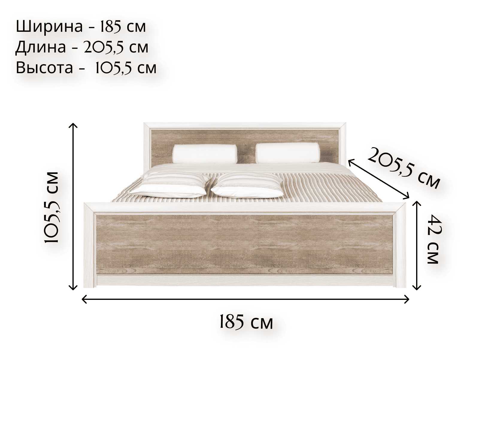 Кровать Коен ясень снежный LOZ180x200_1