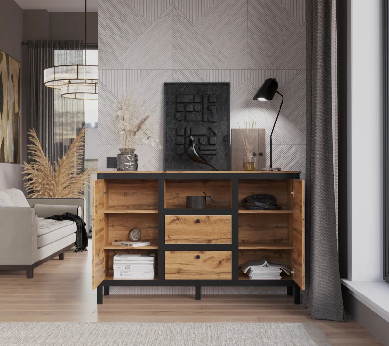 Тумба-комод Лофт дуб вотан KOM2D2S/150_2