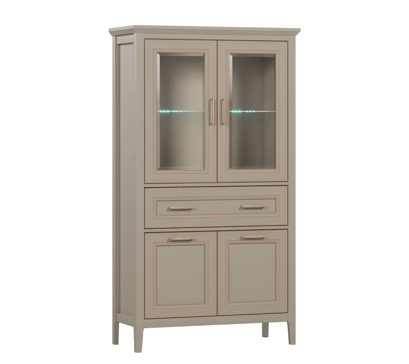 Витрина с подсветкой Классик глиняный серый REG2W2D1S/170_2