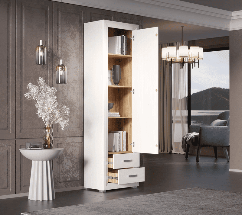 Шкаф Мальта лиственница сибирская/орех лион REG1D2S_2