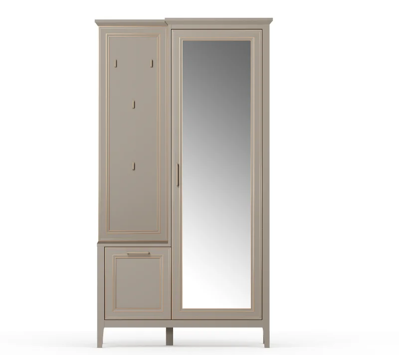 Шкаф с вешалкой Классик глиняный серый PPK1D1K/P