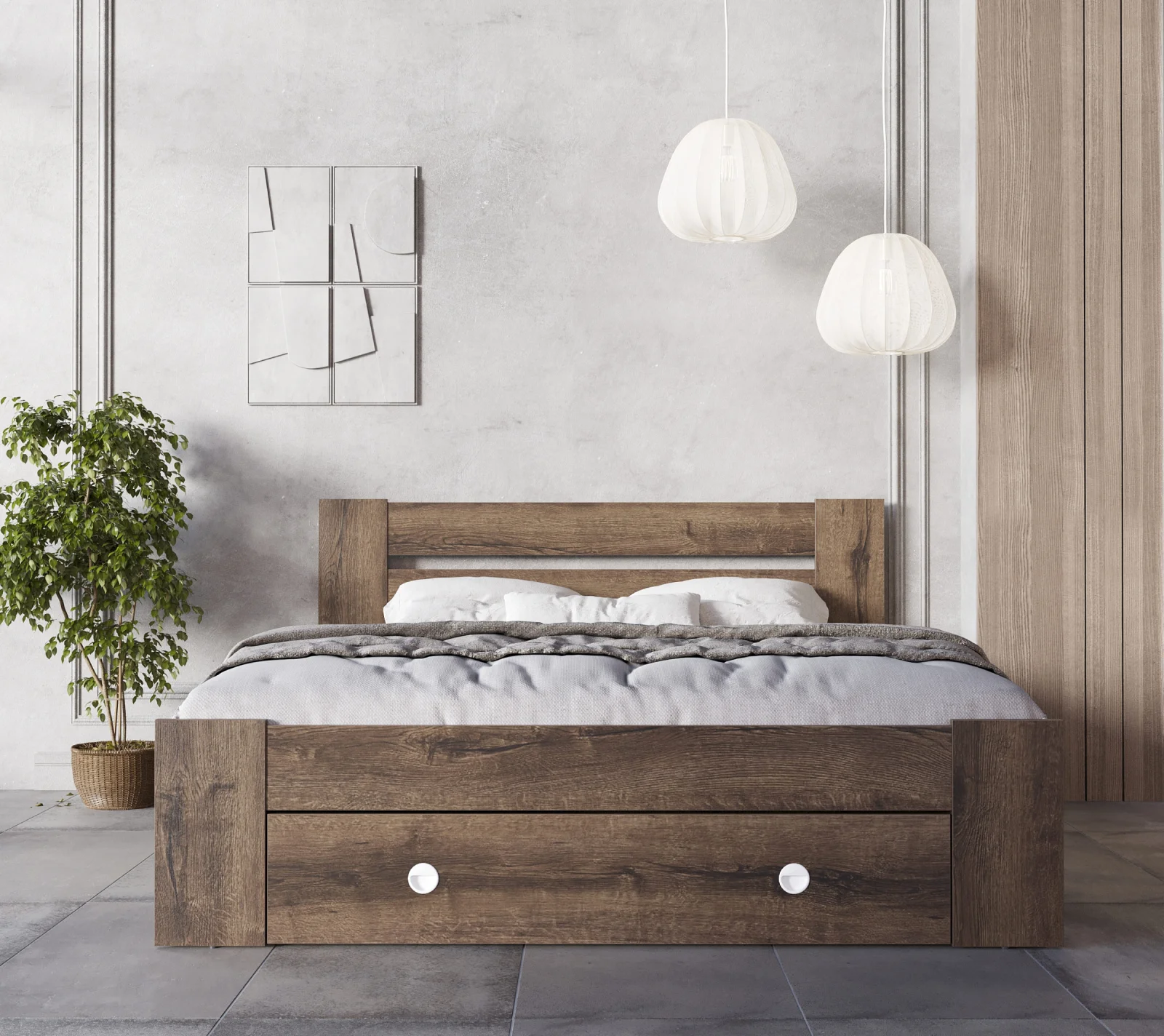 Кровать Непо дуб монастырский LOZ3S/160_2