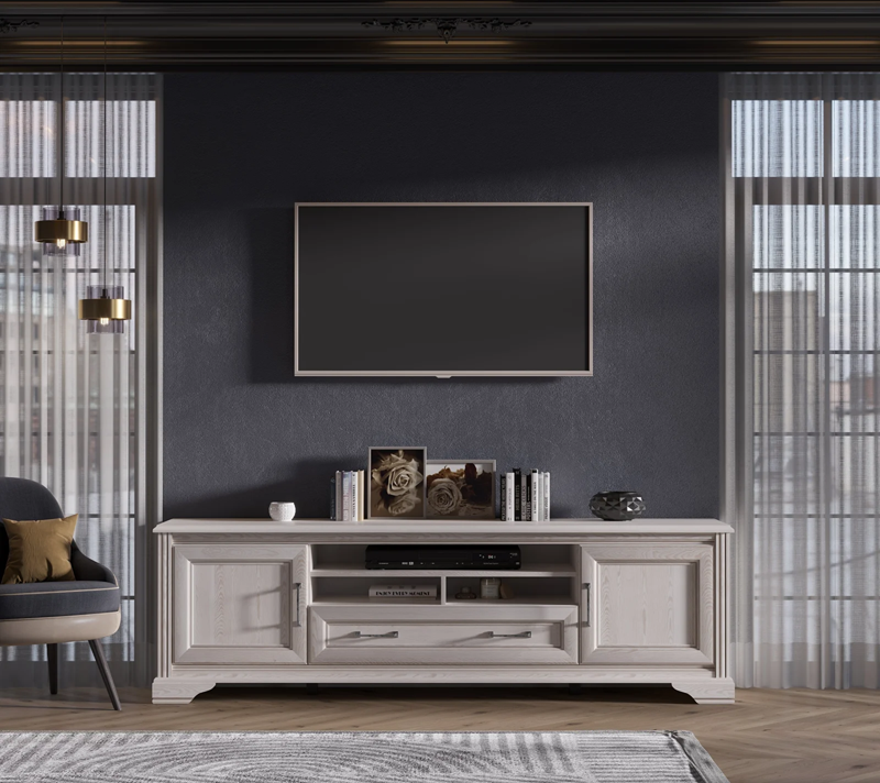 Тумба под телевизор Стилиус лиственница сибирская RTV2D1S_1