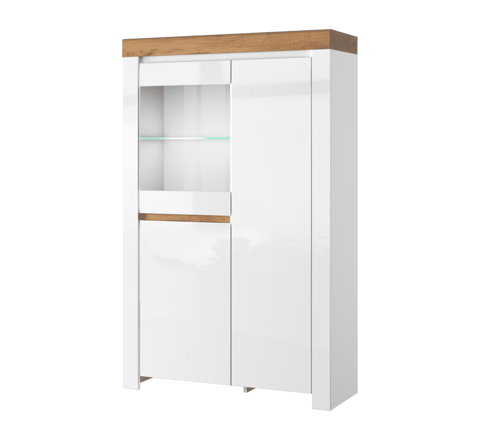 Витрина Таурус белый глянец/дуб вотан 1V2D