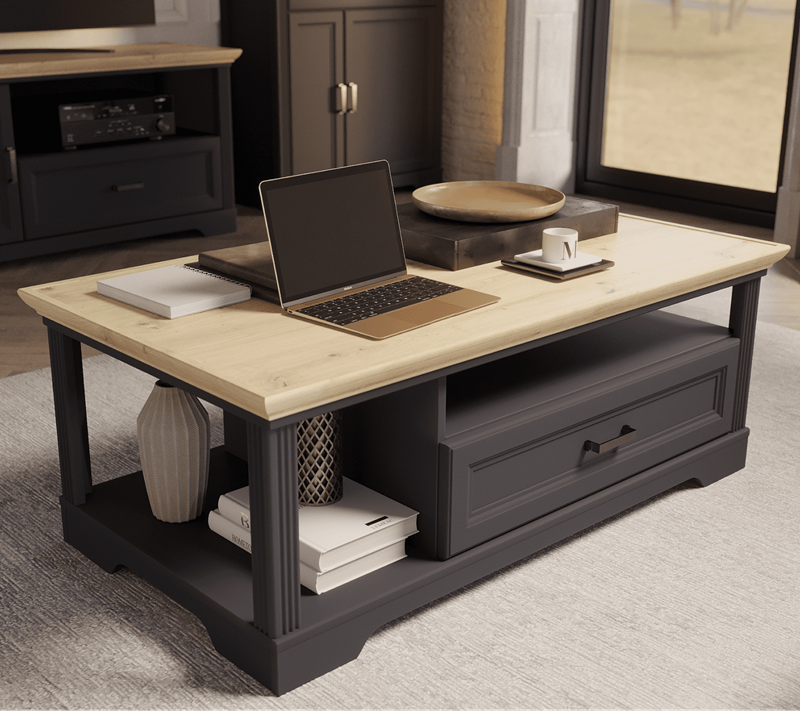 Стол журнальный Жасмин графит/дуб артизан LAW1S_5